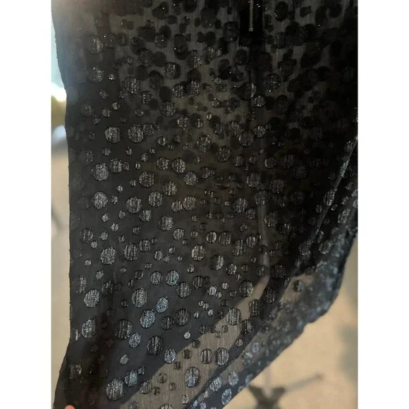 LOFT Sheer Black Polka Dot Blouse - Picture 5 of 7
